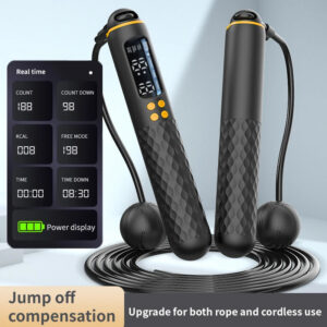 332afcc75acdaec5 New Rechargeable USB Electronic Technology Jump Rope Wire Rope Adjustable Jump Rope Trainer Digital Wireless Calorie Counter