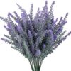GTIDEA 4pcs Artificial Flowers Flocked Plastic Lavender Bundle Fake Plants Wedding Bridle Bouquet Indoor Outdoor Home Kitchen Office Table Centerpieces Arrangements Christmas Decor
