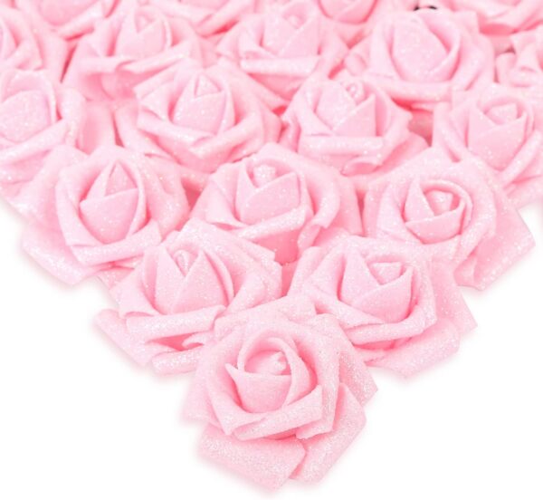 333cf9019686a537 IPOPU Artificial Flowers, 25pcs Foam Glitter Roses Glitter Foam Rose Foam Rose with Stem for DIY Wedding Bridal Bouquet Home Party Decoration(Coffee)