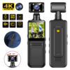 333d1562ee200256 Portable 4K Ultra HD Action Mini Camera 180Rotatable Vlog WiFi Lens Sports Camera Infrared Night Vision Sports DV Bicycle Driver