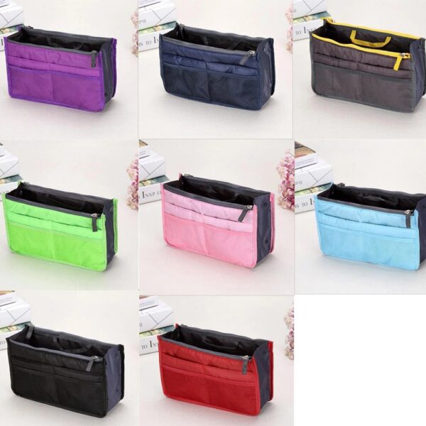 Multifunctional Bi-fold Double Zipper Capacity Storage Arrangement Makeup Toiletries Large Classification Bag