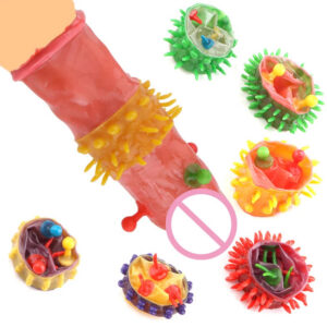 3PCS Men Condoms with Spikes Female G-spot Vaginal Stimulation Sensation Condoms Penis Sleeve Sex Toys For Men