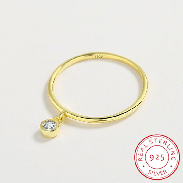 3352641e0c5c8746 NEW Simple Gold Small Round Diamond Crystal Couple Ring For Women Authentic Sterling Sier Anniversary Gift Jewelry