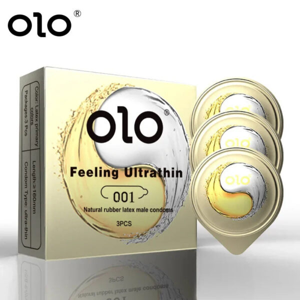 OLO Ultra Thin Condom 0.01 Feeling Penis Sleeve Hyaluronic Acids Rubber Latex Ejaculation Delay Dotted Condoms Intimate Sex Toy