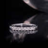 AEAW 14k White Gold 0.25ctw 2mm EF Round Cut Engagement&Wedding Lab Grown Diamond CVD HPHT Band Ring for Women