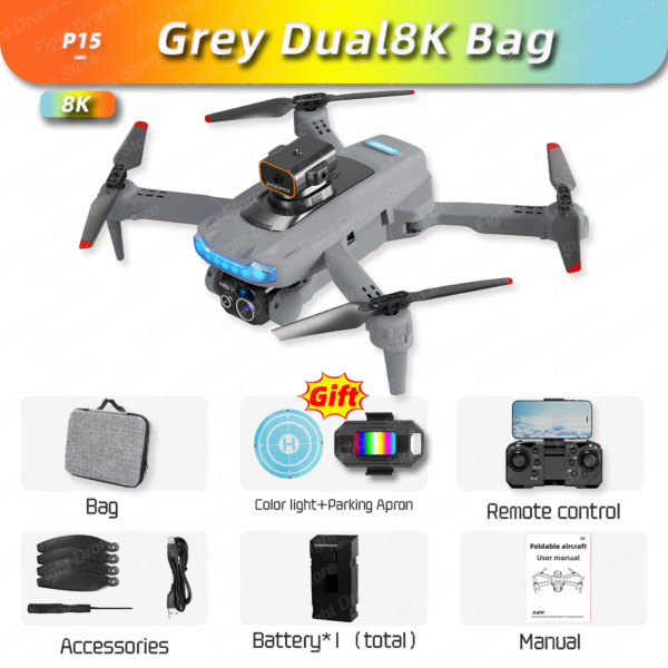 New P15 Mini Drone 8k Profesional 4K HD Camera Obstacle Avoidance Aerial Photography 5G 6Km Foldable Quadcopter Toys Sell Apron