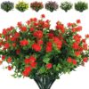 3387ea95239016ff RECUTMS 12 Bundles Outdoor Artificial Flowers UV Resistant Fake Boxwood Plants, Faux Greenery for Indoor Outside Hanging Plants Garden Porch Window Box Home Wedding Farmhouse Décor(Yellow)