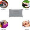 2 Pack Ultralight Inflatable Pillow Small Squared Flocked Fabric Air Pillow for Beach Hiking,Camping,Traveling,Napping,Desk Rest,Neck &Lumbar Support(Gray)