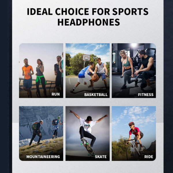 33910266edf46b13 Bone Conduction Earphones Bluetooth 5.3 Sports Wireless Headphones Ear Hook Waterproof Headset for Running Driving