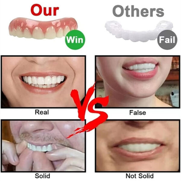 339fd746328e62e3 Silicone Upper And Lower Veneer Comfortable Denture Whitening Concealer Temporary False Teeth
