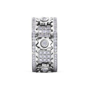 33a20c7d457a31c9 Handmade Diamond Ornate Geometric 3D Band Gear Spinner Rings Rotating Mechanical Decompression Anxiety Ring for Women Men