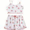 33af463d6dff0818 SweatyRocks Women's Summer Strawberry Print Cami Top and Shorts Sleepwear Pamas Set