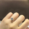 Classic 6 Prongs 5 Carat Round Moissanite Ring Sterling Sier Plated 14K Gold High Clarity D Color Diamond Rings Woman Jewelry