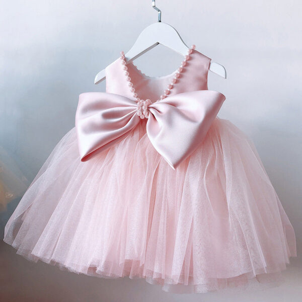 33d83fb8e34131a1 Green Christmas Dress for Girls Toddler Kids 1st Birthday Party Gown Elegant Princess Beaded Backless Baby Girl Wedding Vestidos