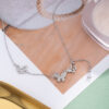 33dd884111abbc12 Sterling Sier Hollowed Out Diamond Butterfly Tassel Necklace For Women's Personalized Collarbone Chain Wedding Jewelry