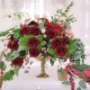 Mocoosy 50Pcs Artificial Rose Flowers, Burgundy Fake Roses for Decorations, Real Touch Foam Rose Bulk with Stems for DIY Wedding Bouquets Bridal Shower Centerpieces Valentine's Party Home Table Decor