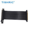 TISHRIC PCIE 3.0 /4.0 To 16X Riser Flexible Cable High Speed Extension Port Adapter with Graphics Card Holder