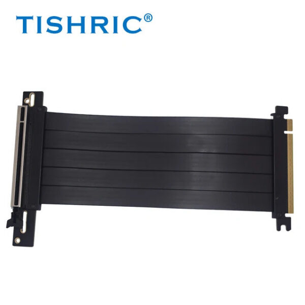 TISHRIC PCIE 3.0 /4.0 To 16X Riser Flexible Cable High Speed Extension Port Adapter with Graphics Card Holder