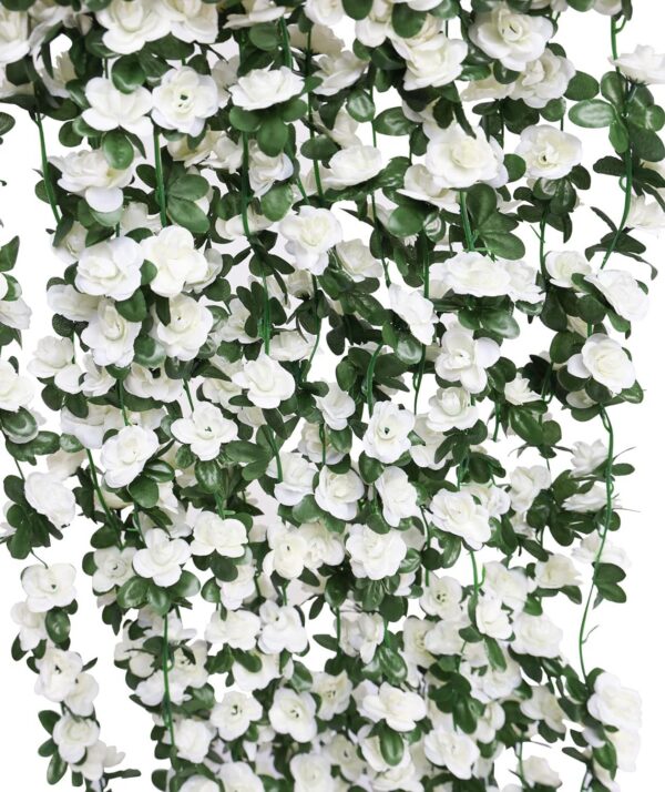 34092259b2ed166a PARTY JOY 5pcs 41Ft Flower Garland Fake Rose Vine Artificial Flowers Hanging Rose Ivy Hanging Baskets Wedding Arch Garden Background Decor