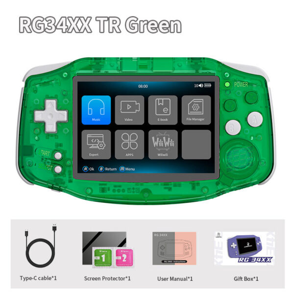 ANBERNIC RG 34XX Handheld Game Console 3.4” IPS 720*480 Screen ux 64-bit 3500mAH Bluetooth RG34XX Retro Video Gaming Players