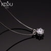 340d0e9e322b9086 0.5-5.0 Carat Round D Moissanite Diamond Pendant Sier Real 14K Gold Plated Necklaces for Women Engagement Wedding Jewelry