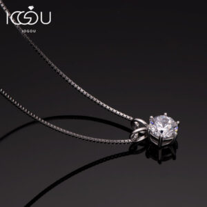340d0e9e322b9086 0.5-5.0 Carat Round D Moissanite Diamond Pendant Sier Real 14K Gold Plated Necklaces for Women Engagement Wedding Jewelry