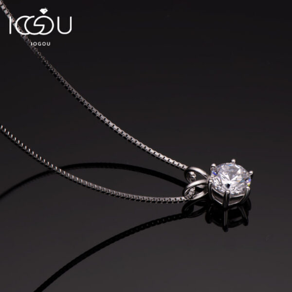 340d0e9e322b9086 0.5-5.0 Carat Round D Moissanite Diamond Pendant Sier Real 14K Gold Plated Necklaces for Women Engagement Wedding Jewelry