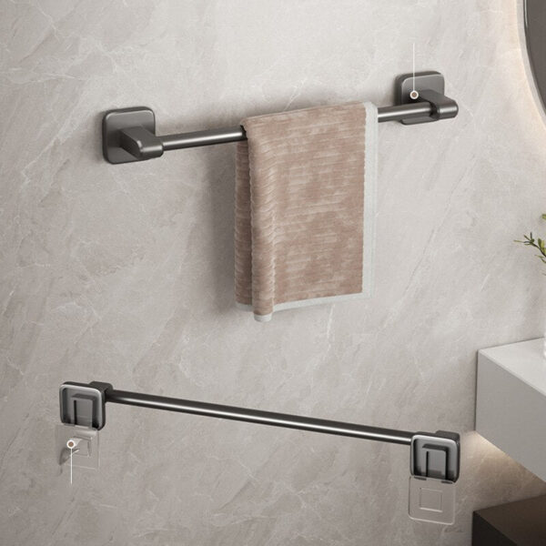 3410e099093b0187 1PC Perforated Suction Cup, Wall Mounted Storage Rack, Toilet Storage, Bathroom Towel Rod