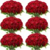 3417e8d14ca9a6bb 50 Pcs Artificial Rose Flower Realistic Silk Roses with Stem Bouquet of Flowers Plastic Flowers Real Looking Fake Roses for Home Wedding Centerpieces Party Decorations (Blue)