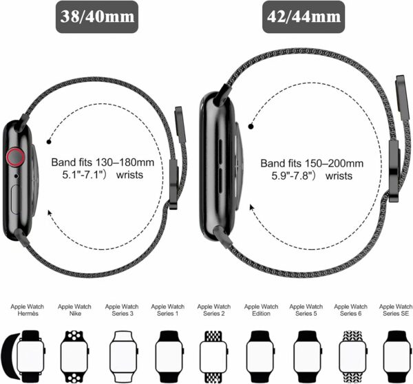 Geoumy Metal Magnetic Bands Compatible for Apple Watch Band 41mm with Case, Stainless Steel Milanese Mesh Loop Replacement Strap Compatible with iWatch Series 8/7/6/5/4/3/2/1 SE Women Men,Brown Gold