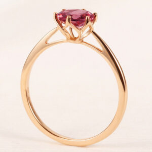 341ca646eafc7903 Sterling Sier Rose gold Single diamond inlaid round candy light six-claw elegant pomegranate ruby women's ring
