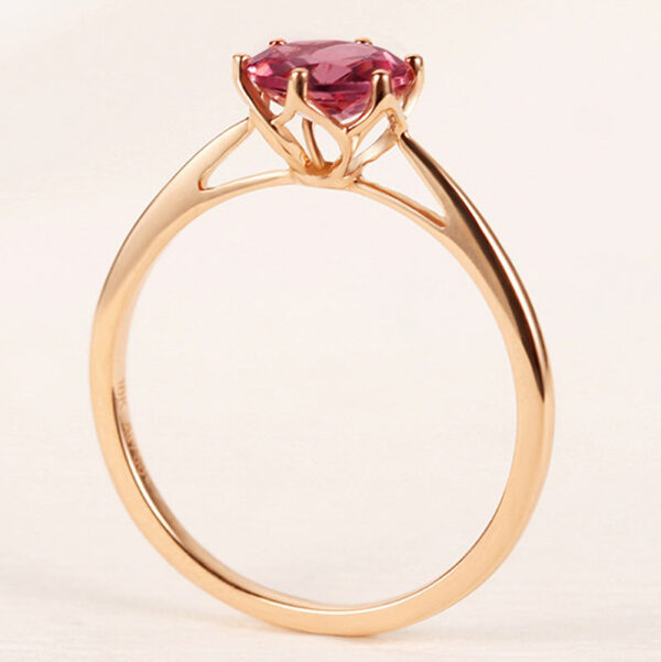 341ca646eafc7903 Sterling Sier Rose gold Single diamond inlaid round candy light six-claw elegant pomegranate ruby women's ring