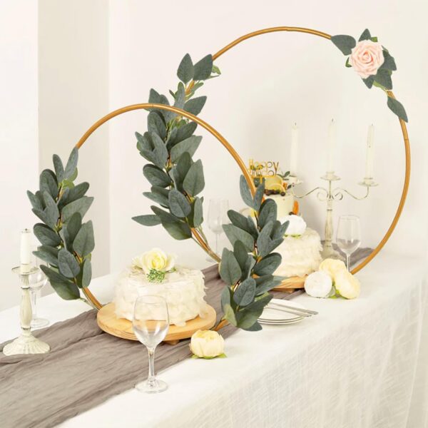 18pcs Babys Breath Eucalyptus Leaves Bouquet Blue Gypsophila Artificial Flowers and Faux Greenery for Home Decor