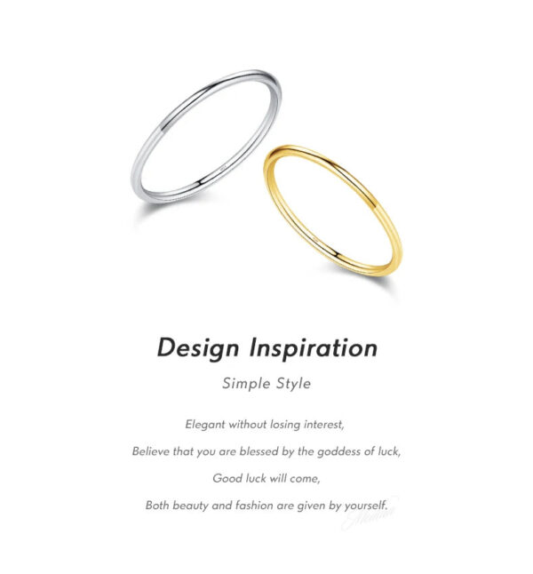 342df667dd744b21 MODIAN 925 Sterling Silver Minimalist Thin Stackable Fashion Rings Classic Gold Color Fine Jewelry For Women Girl Party Gifts