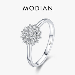 34496b2bed238931 Modian Sterg Sier Classic Sparkg Simple CZ Finger Ring Platinum Plated Wedding Jewelry For Women Anniversary Gift
