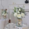 Faux Flowers with Vase,Artificial Silk Roses in Vase, Fake Plant Eucalyptus Flower Arrangement for Home Office Farmhouse Bathroom Dining Table Centerpiece Decorations Coffee Table Decor (Pink)