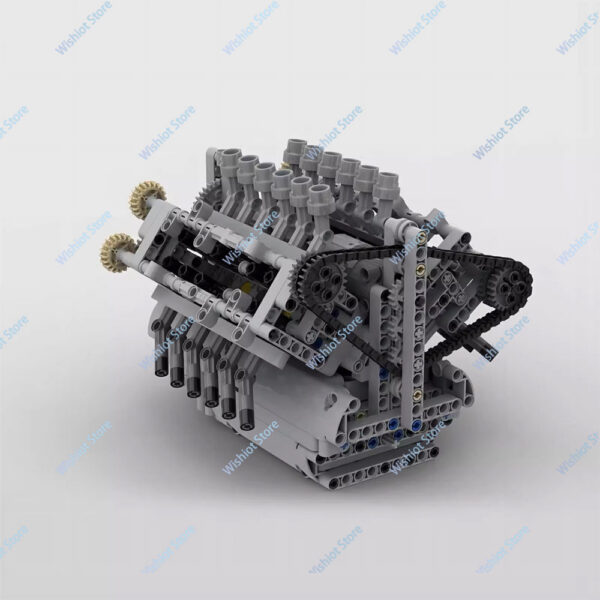 34693be2301388d7 MOC V12 Engine Gearbox Model L Motor 88003 AA Battery Box 8881 Creative Building Blocks Power Functions Technical hinery Toy