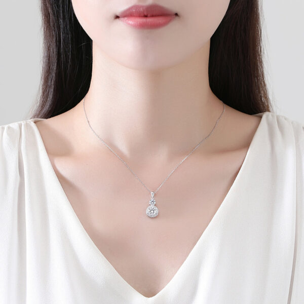 349ff783972656f8 SP-LAM 2PCS Moissanite 5mm And 6.5mm 1.5CT D Color Diamond Gemstone Pendant Sterling Sier Chain Necklace Women Jewelry