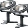 Adjustable Raised Cat Food Bowl, Tilted Elevated Bowl (1-Pack, Black)