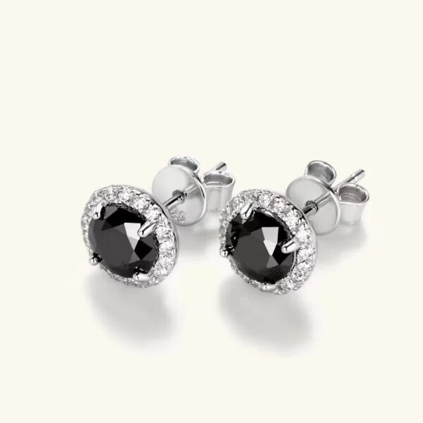 34c68cbf868cad97 925 Sterling Silver 0.5-1 Carat Moissanite Black Round Bag Earrings Fashion Trend Temperament Design Light Luxury Niche Women