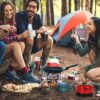 34c89be80cc487df Colmthys Camping Gas Stove, Portable Windproof Backpacking Burner Cooking Stoves 3500W for BBQ Outdoor Cooking Hiking Fishing Picnic with Piezo Ignition Adapters Converter