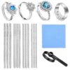 Anpro 15 Pack Size - with 3 Sizes Clear Sizer Adjuster Loose Rings,Spiral Silicone Tightener Set,Invisible Ring Guards(Please See Below Picture for The Steps)