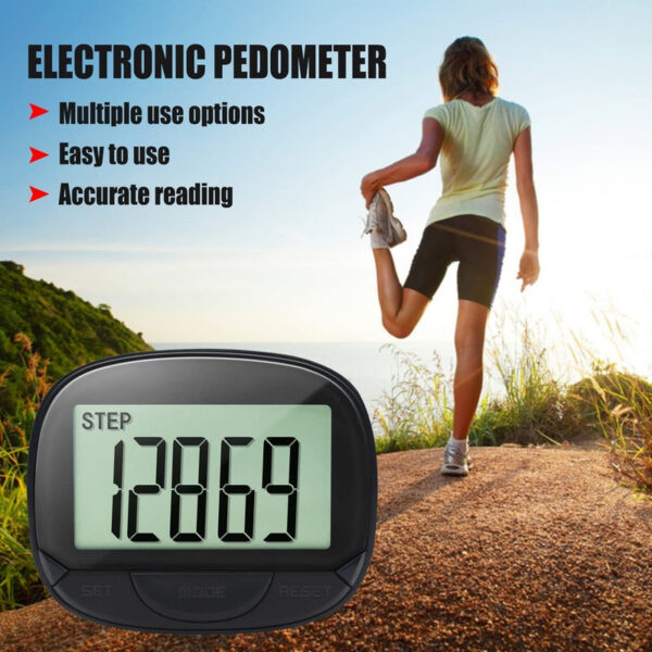 ThreeH Track Steps Multifunctional Portable Sports Pedometer Step Distance Calories Counter Fiess Tracker Time Display