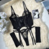34d83715d3d2b081 Ellolace Sensual Lingerie Floral Lace Transparent Erotic Costume Bride Fantasy Sexy Crotchless Invisible Thongs Naked Sex Suit