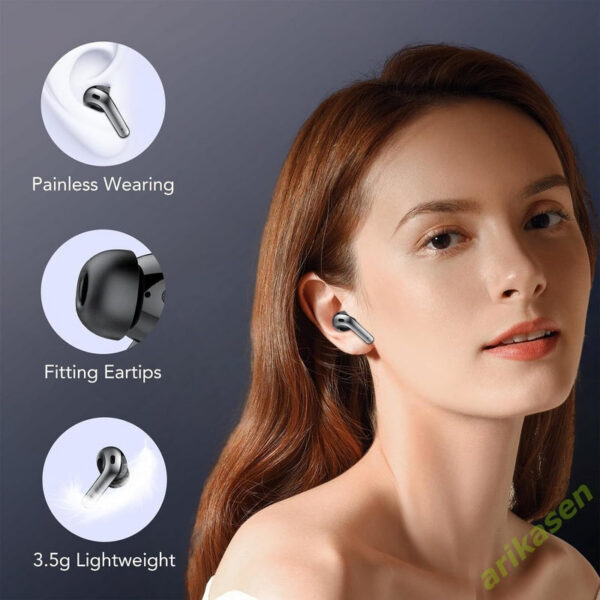 Wireless Bluetooth Earbuds Headphones 52 Hrs Playtime IPX7 Waterproof 4 Mic Call Noise Cancelg with LED Display Charging Case