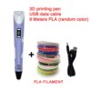 34f11f65ba55bc09 USB 3D Printing Pen DIY Drawing 9M PLA Filament Three-dimensional Graffiti Toys Art Tools For Kids Birthday Christmas Day Gift