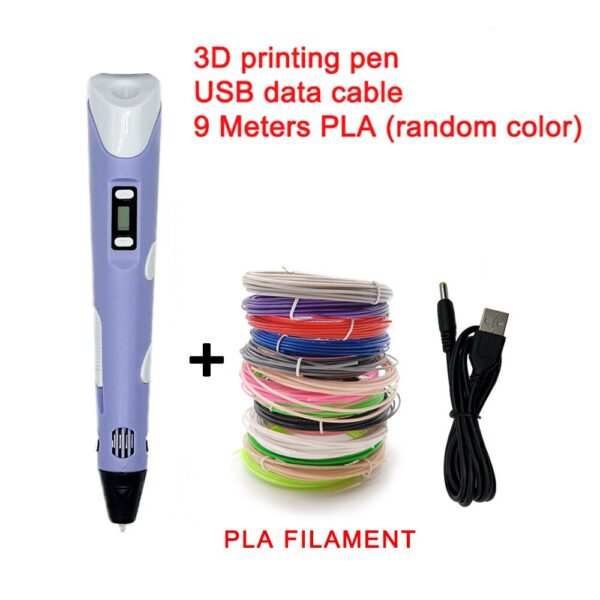 34f11f65ba55bc09 USB 3D Printing Pen DIY Drawing 9M PLA Filament Three-dimensional Graffiti Toys Art Tools For Kids Birthday Christmas Day Gift