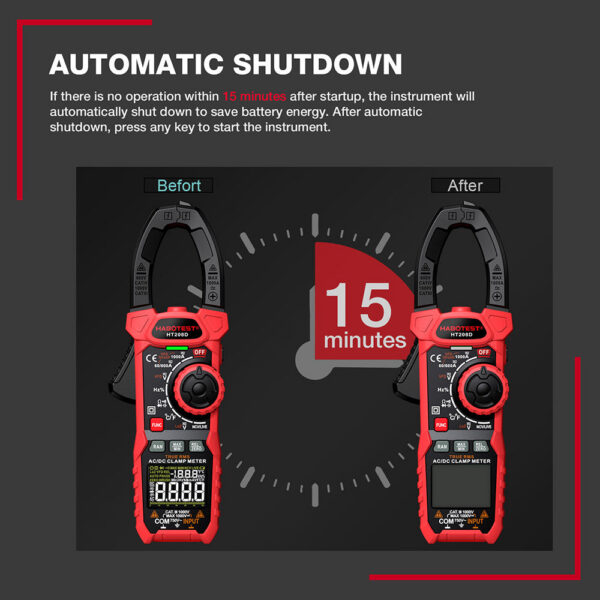 HT208A/D AC/DC Digital Clamp Meter Multimeter Pinza Amperimetrica True RMS High Precision Capacitance NCV Ohm Hz Tester
