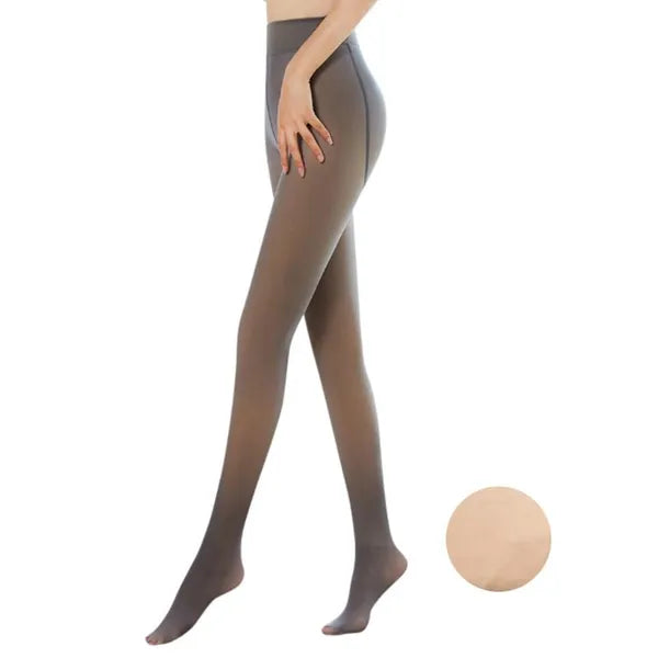 34f8582b378e6f7a Socks & Hosiery Women Winter Warm Fake Translucent Pantyhose Thicken Faux Fleece Lined Seamless Stockings Slimming Legs Opaque Footed