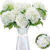 GREENTIME 13” Artificial Hydrangea Flowers Faux Hydrangea Bouquet with 7 Head 3.15” Tiny Hydrangea for Wedding Bouquet Party Home Decor DIY Baby Shower Centerpieces Tables Decoration(Blue)